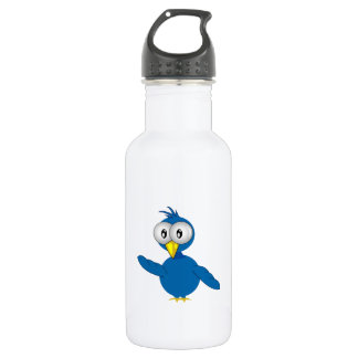 Bouteille D'eau Oiseau bleu Grand-Eyed de bande dessinée