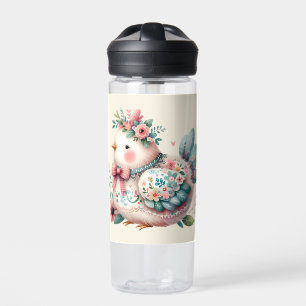 Bouteille D'eau Oiseau folklorique floral au charme Pastel Boho