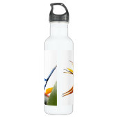 Bouteille D'eau Oiseau orange du Paradis Plante en blanc (Dos)