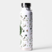 Bouteille D'eau Oiseaux de poulet Berries et Pinecones Monogrammes (Gauche)