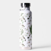Bouteille D'eau Oiseaux de poulet Berries et Pinecones Monogrammes (Plage)