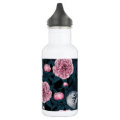 Bouteille D'eau Oiseaux et fleurs de pivoines roses avec feuille (Gauche)