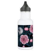 Bouteille D'eau Oiseaux et fleurs de pivoines roses avec feuille (Droite)