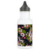 Bouteille D'eau Oiseaux et fleurs en noir (Gauche)