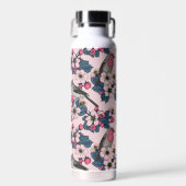 Bouteille D'eau Oiseaux et fleurs roses (Avant)