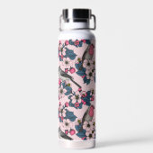 Bouteille D'eau Oiseaux et fleurs roses (Arrière)