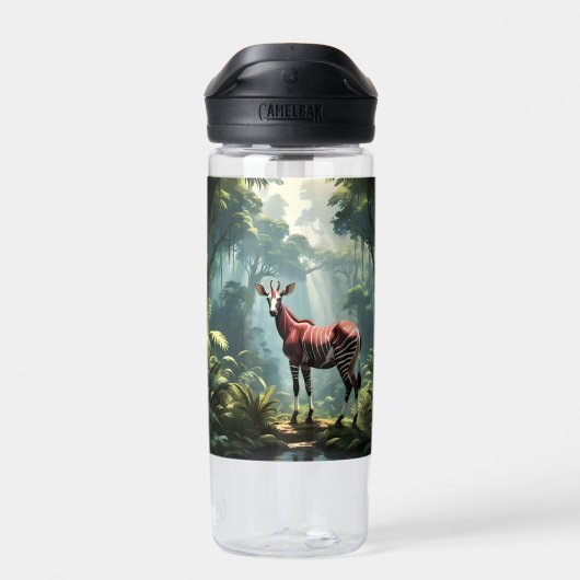 Bouteille D'eau Okapi Dans La Forêt Pluviale, (Zebra Giraffe) (Arrière)