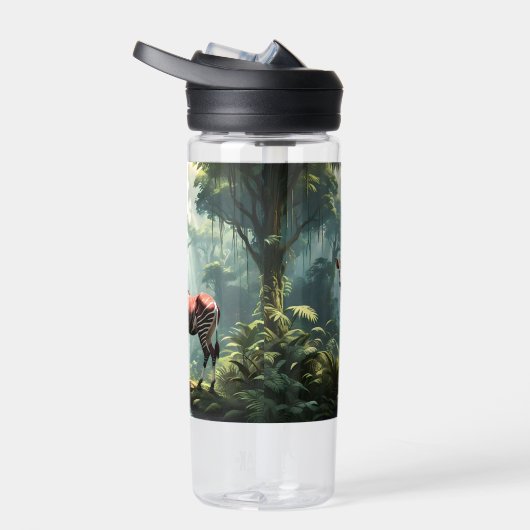 Bouteille D'eau Okapi Dans La Forêt Pluviale, (Zebra Giraffe) (Droite)