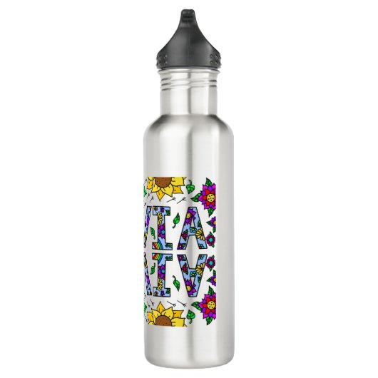 Bouteille D'eau Olivia, Fille Nom Whimsical Art Aluminum Eau (Droite)
