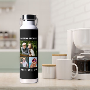 Bouteille D'eau Oncle 3 Photo Collage noir