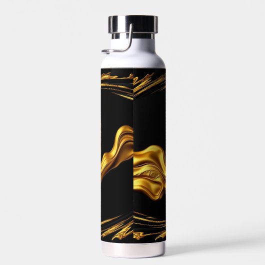 Bouteille D'eau Opulent Swirl Liquid Gold Black Monochrome Christi (Plage)