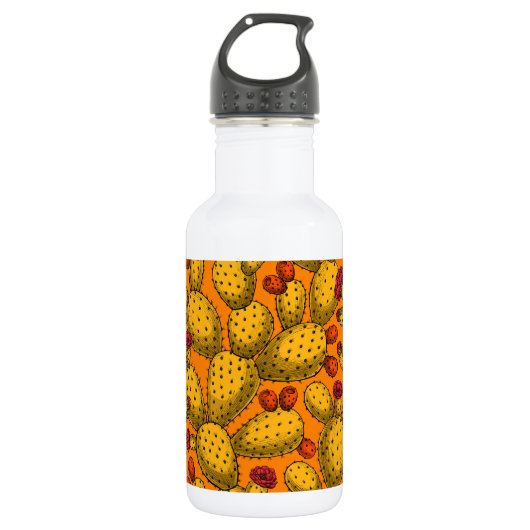 Bouteille D'eau Opuntie de floraison en jaune (Devant)