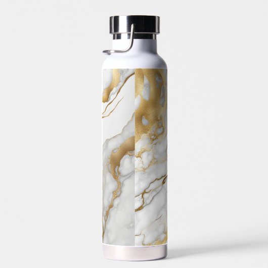 Bouteille D'eau Or et Marbre blanc Abstrait (Plage)