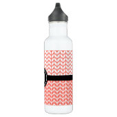 Bouteille D'eau Orange Blanc Chevron Motif Monogramme moderne Bold (Droite)