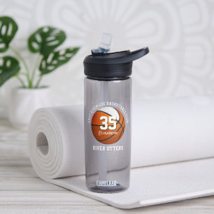 Bouteille D'eau Orange blanc club de basket couleurs nom de l'équi