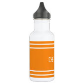 Bouteille D'eau Orange et blanc avec nom et rayures (Gauche)