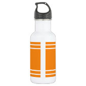 Bouteille D'eau Orange et blanc avec nom et rayures (Dos)