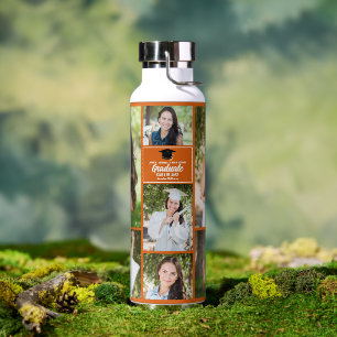 Bouteille D'eau Orange Graduate Photo Collage Moderne Graduation