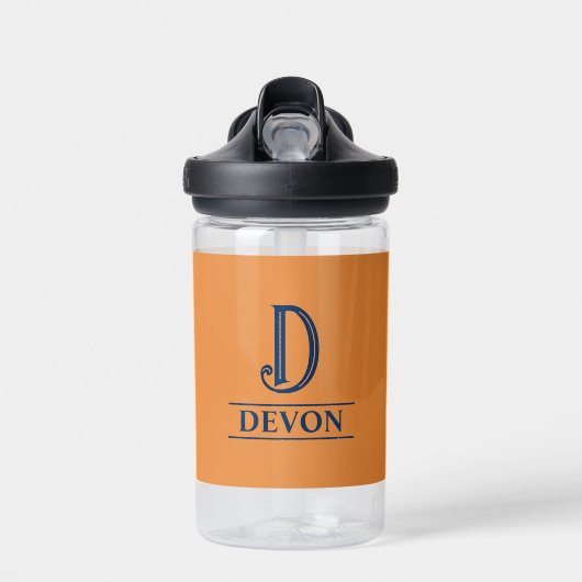 Bouteille D'eau Orange Monogrammé (Avant)