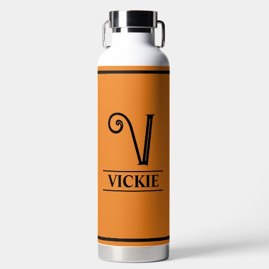 Bouteille D'eau Orange Monogrammé (Avant)