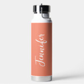 Bouteille D'eau Orange Terracotta écriture manuscrite Script perso (Gym)