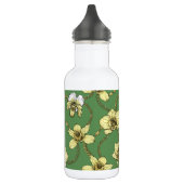 Bouteille D'eau Orchidées et chaînes, jaune et vert kelly (Gauche)