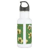 Bouteille D'eau Orchidées et chaînes, jaune et vert kelly (Dos)