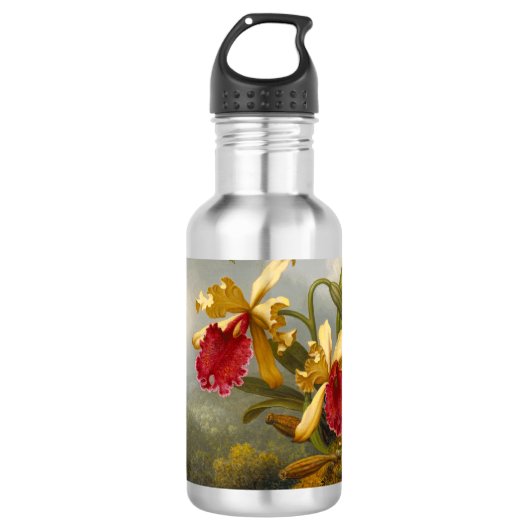 Bouteille D'eau Orchidées et colibri Heade (Devant)