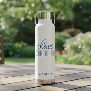 Bouteille D'eau Organisateur de chaos Bleu Nom en écriture calligr