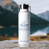 Bouteille D'eau Organisateur de chaos Bleu Nom en écriture calligr