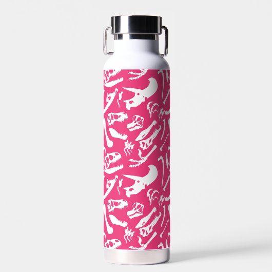 Bouteille D'eau Os de dinosaures (rose) (Avant)