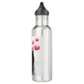 Bouteille D'eau Otter mignonne avec Coeurs d'Amour Rose (Droite)