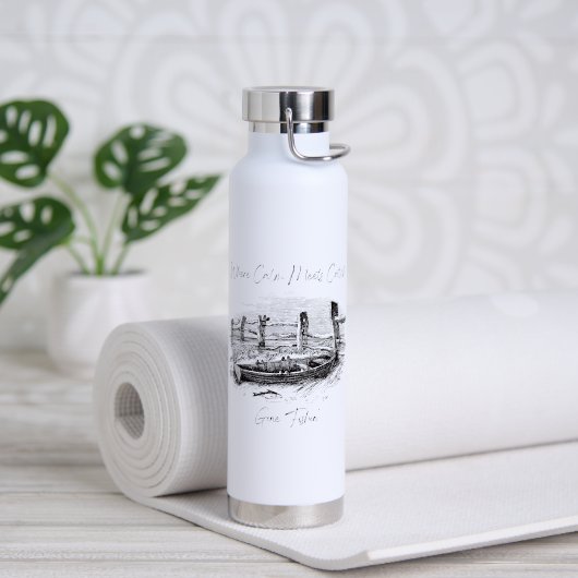 Bouteille D'eau Où le Calme Rencontre la Pêche (Yoga (pivoté))