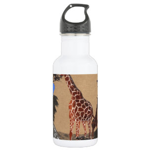 Bouteille D'eau Ougandais Wildlife Map Art Print/Graphic