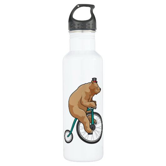 Bouteille D'eau Ours au cirque à vélo (Devant)