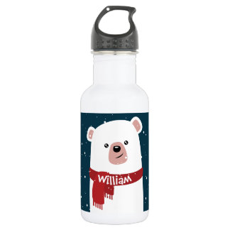 Bouteille D'eau Ours blanc l Noël l vacances personnalisées