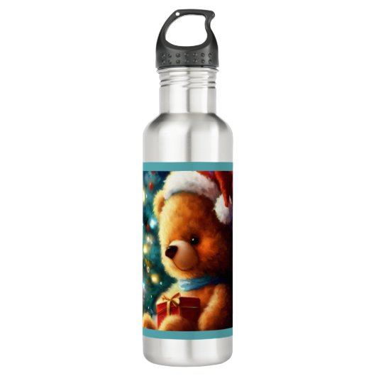 Bouteille D'eau Ours en peluche de Noël 3 (Devant)