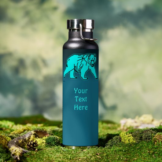 Bouteille D'eau Ours kodiak bleu (Extérieur (pivotée))