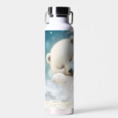 Bouteille D'eau Ours polaire couchant Lune Nuages Enfants Nom (Avant)