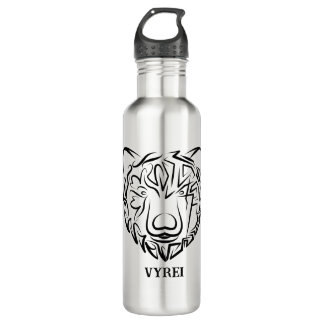 Bouteille D'eau Ours tribal noir et blanc