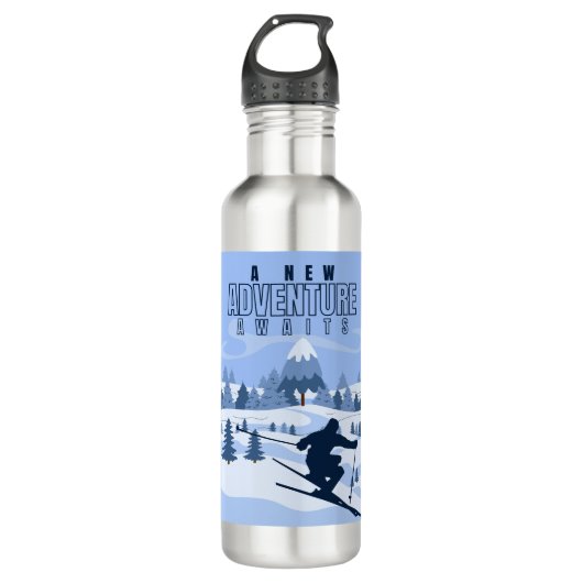 Bouteille D'eau Outdoor Adventure snowboard hiver (Devant)