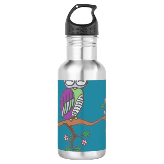Bouteille D'eau Owl art Night Blue (Devant)