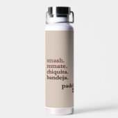 Bouteille D'eau Padel Water Bottle-Personalize Word Vibe Taupe (Arrière)