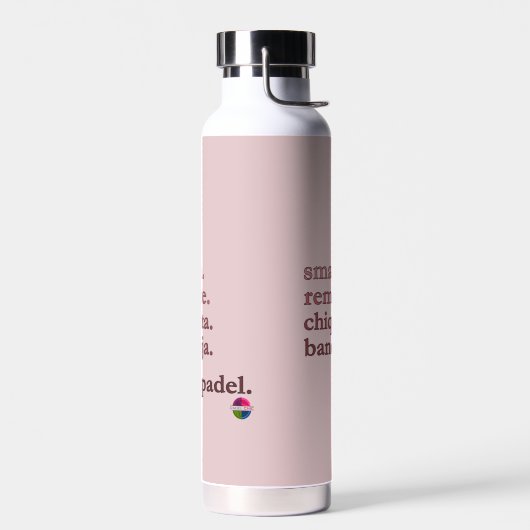 Bouteille D'eau Padel Water Bottle-Personalize WordVibe Dusty Rose (Gauche)