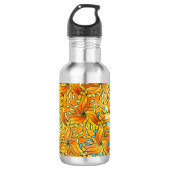 Bouteille D'eau Page de coloriage Personnalisé Monogramme blanc et (Devant)