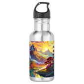 Bouteille D'eau Pagoda and Coloured Landscape  (Devant)