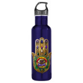 Bouteille D'eau Painted Gold Hamsa Amethyst Ruby Third Eye (Devant)