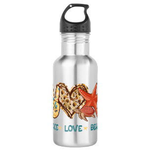 Bouteille D'eau Paix, Amour, Plage Vibes d'été VINTAGE