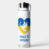 Bouteille D'eau Paix textuelle à l'Ukraine (Arrière)