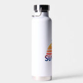 Bouteille D'eau Palmier de coucher de soleil rétro (Plage)